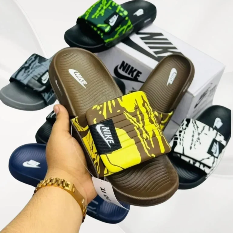 Brown Adjustable Slide Slippers – Comfortable Unisex Microfiber Sandals