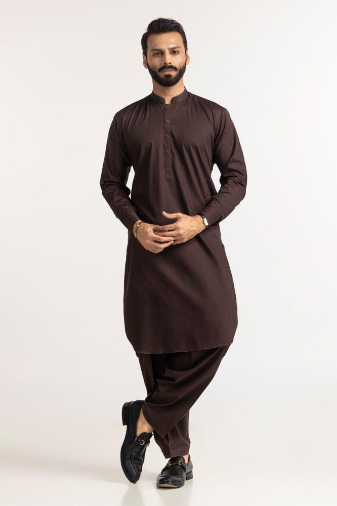 Brown Wash and Wear Suit for Men in Pakistan – Winter Formal & Casual Shalwar Kameez