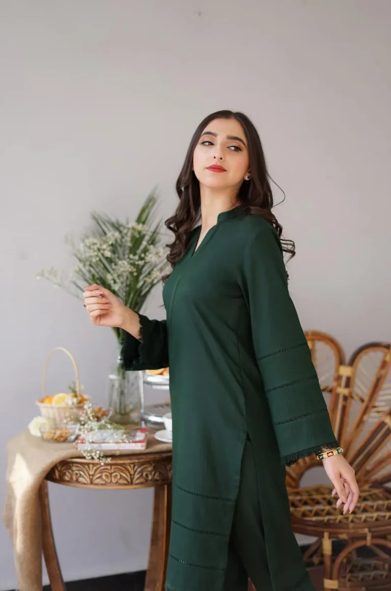 Green Dhanak Embroidered 3 Piece Unstitched Suit for Women in Pakistan – Winter Festive Wear