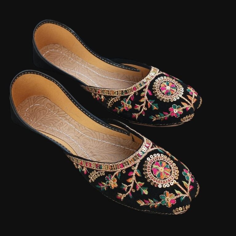 Multicolor Embroidered Khussa for Women – Stylish PVC Traditional Footwear