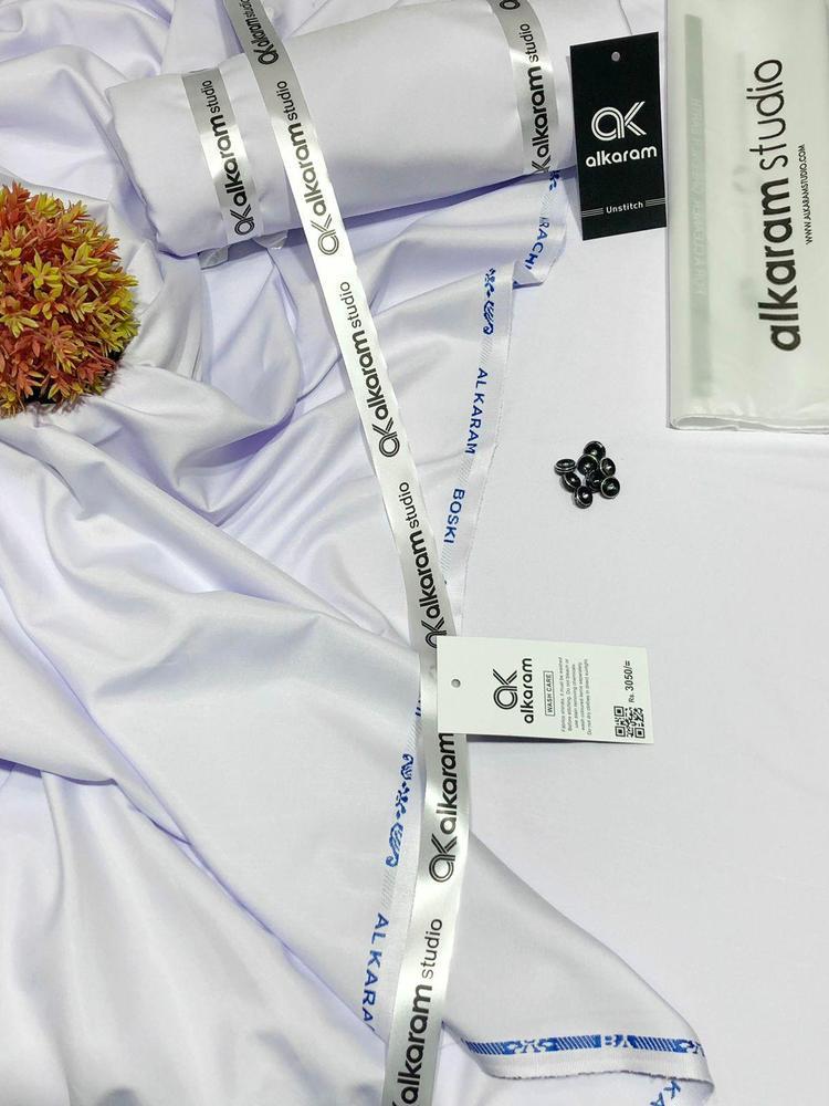 Premium White Wash And Wear Suit for Men – Stylish Unstitched Summer Wear with 4 Yard Fabric