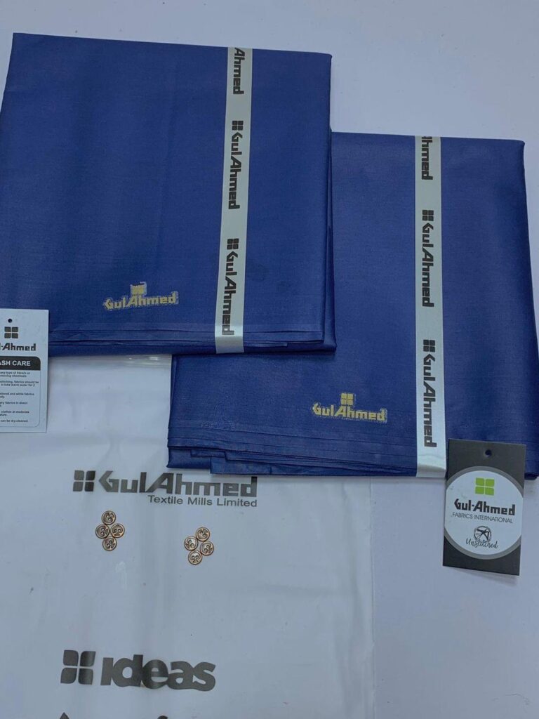Premium Blue Cotton Suit for Men – Stylish Unstitched Winter Wear with 4 Meter Fabric Cutting