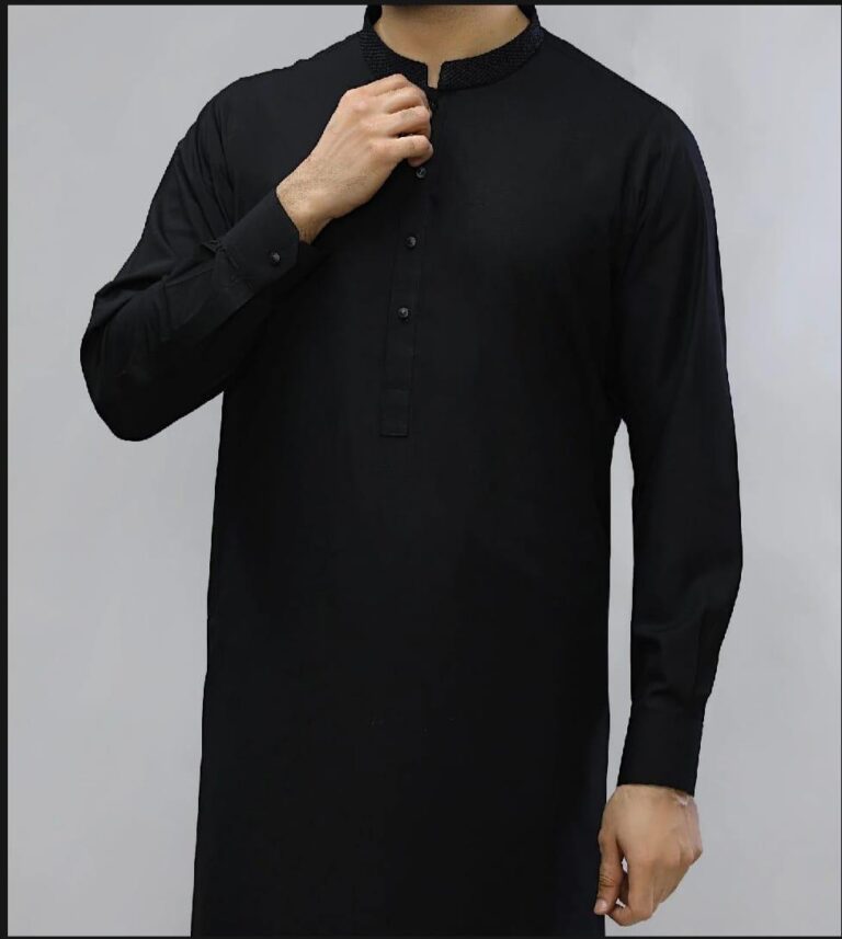 Premium Black Wash And Wear Suit for Men – Elegant Plain Unstitched Suit for All Seasons
