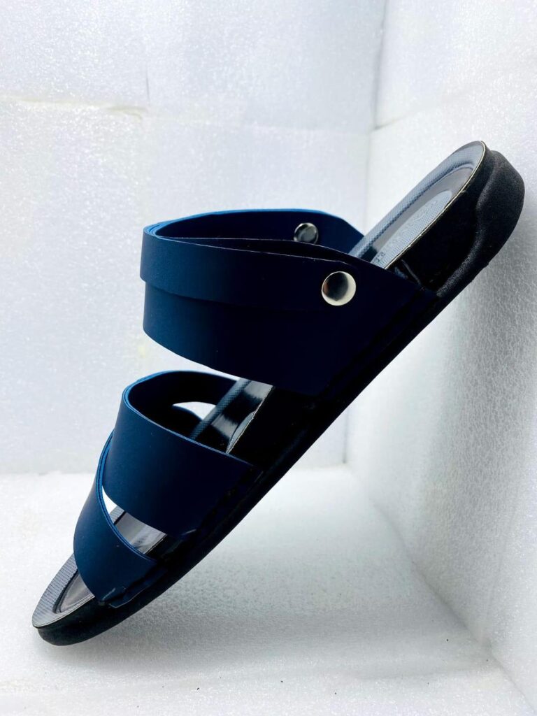Men’s Casual Blue Synthetic Leather Sandals in Pakistan – Comfortable, Stylish & Durable Everyday Footwear