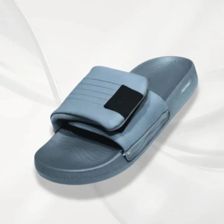 Unisex Grey Microfiber Slide Slippers – Adjustable Comfort, Lightweight Cushioning & Everyday Wear