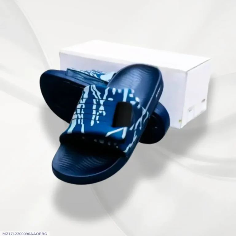 Men’s Printed Blue Slide Slippers in Pakistan – Comfortable, Stylish & Lightweight Everyday Footwear