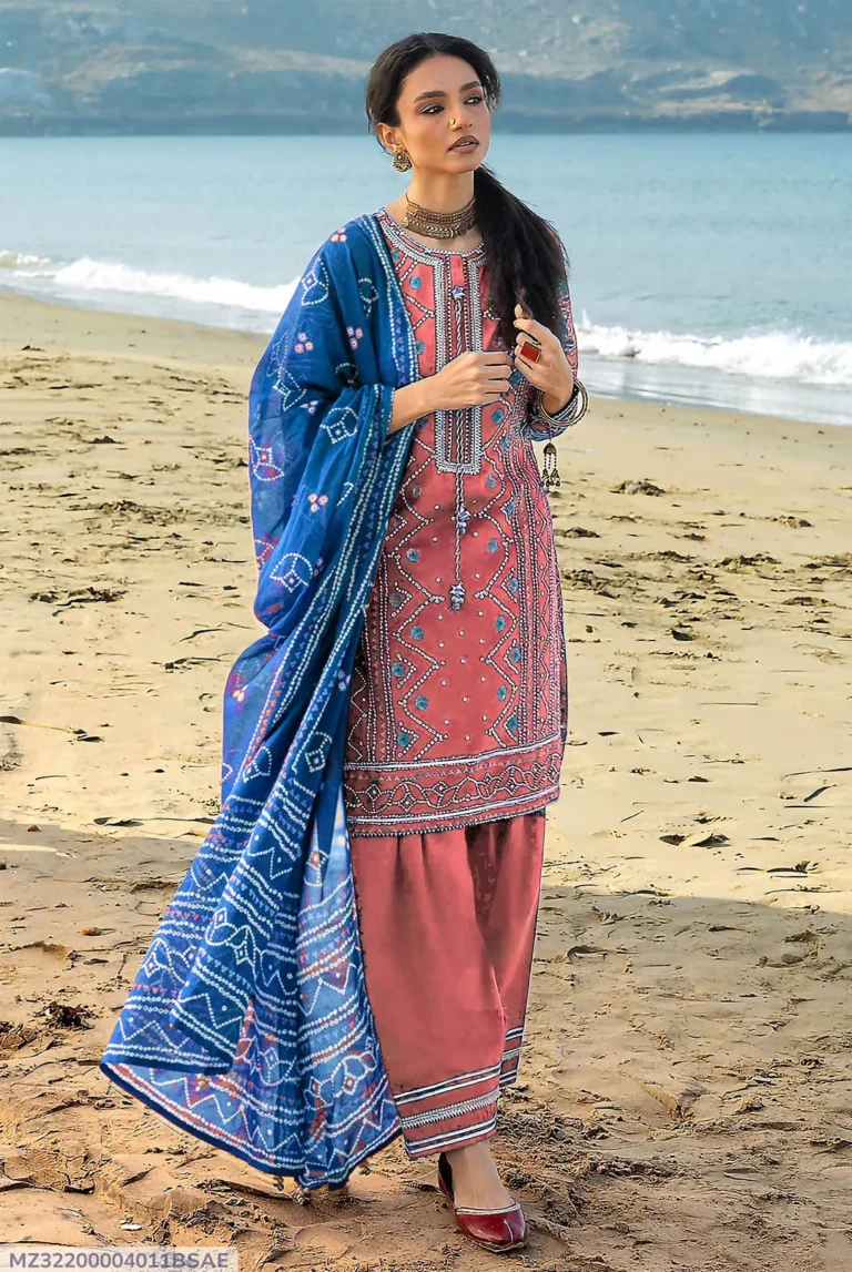 Pink Printed Lawn 3 Piece Suit – Stylish & Comfortable Summer Outfit for Women