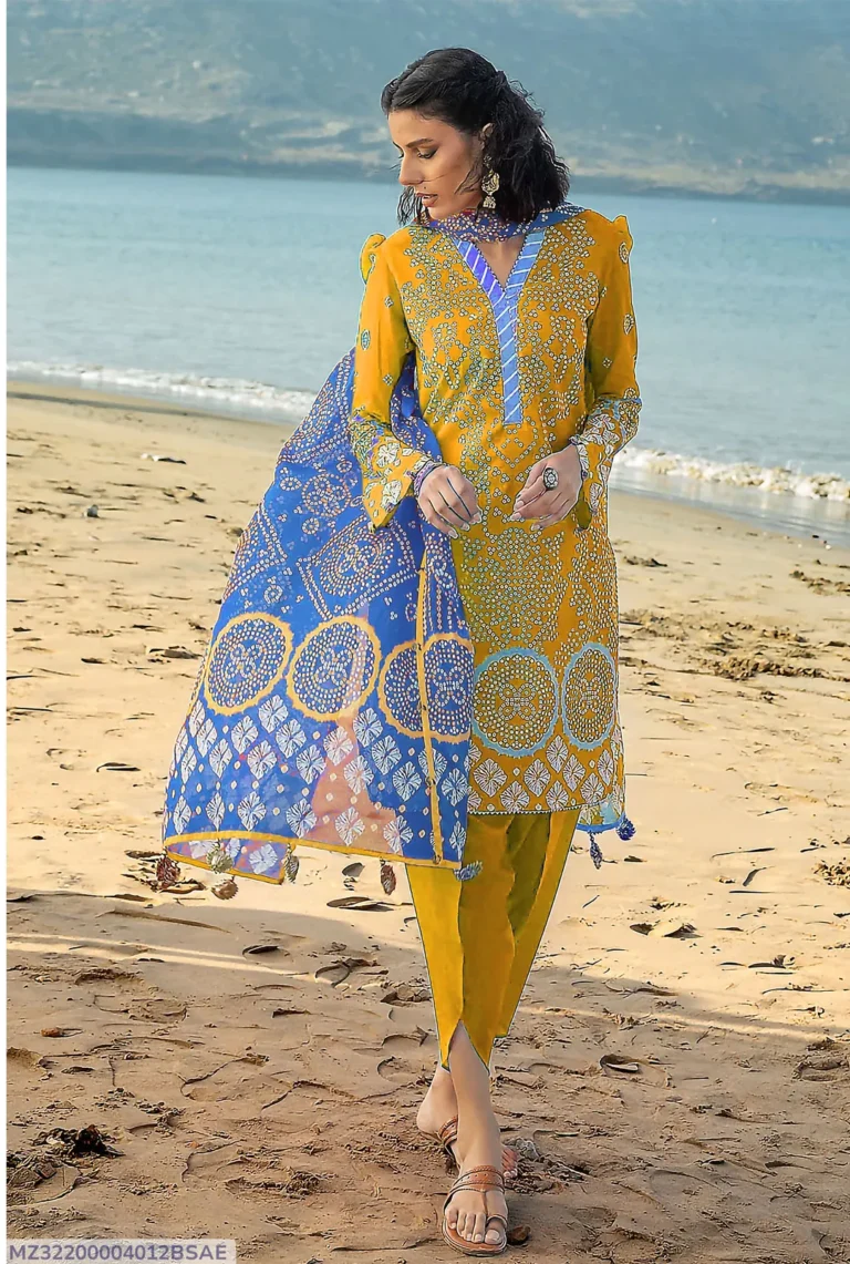 Yellow Printed Lawn 3 Piece Suit – Elegant & Comfortable Summer Collection for Women