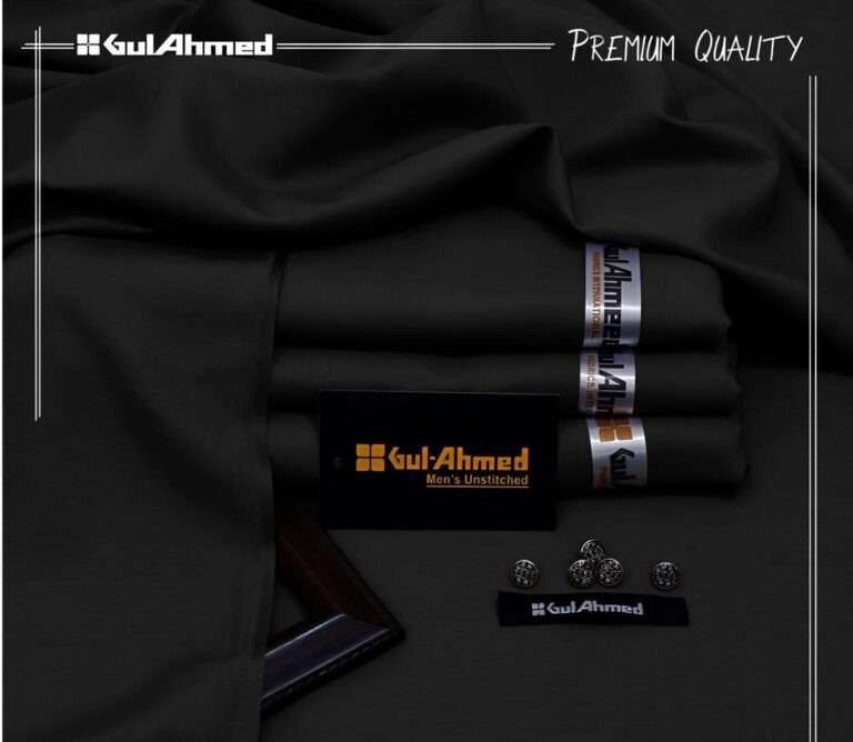 Black Wash & Wear Men’s Unstitched Suit in Pakistan – Premium All Season Fabric for Timeless Style & Elegance
