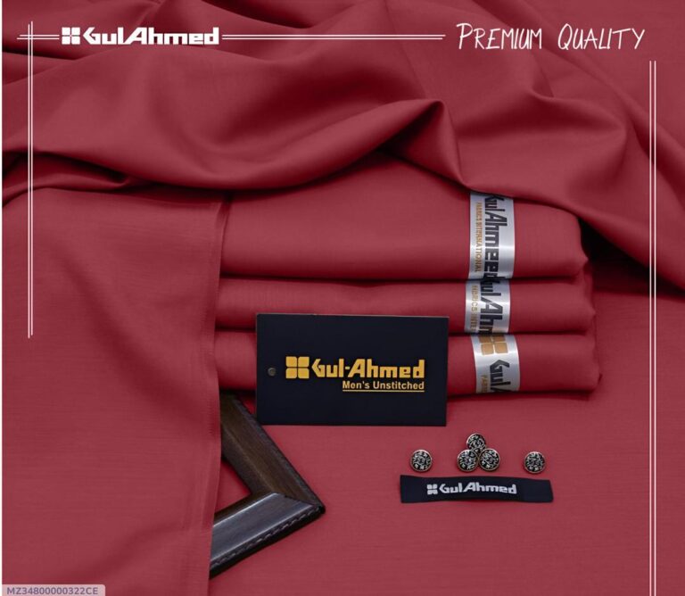 Red Wash & Wear Men’s Unstitched Suit in Pakistan – Premium All Season Fabric for Bold Style & Comfort