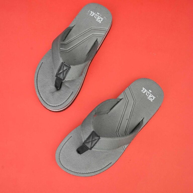 Black Camel Grey PU Leather Slippers – Premium Comfort, Durability & Everyday Style