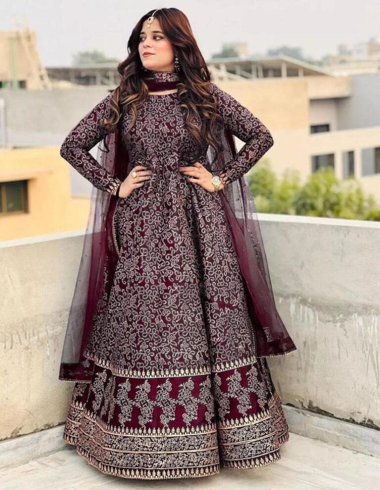 Elegant 3 Piece Women’s Stitched Katan Silk Maxi Suit – Printed Round Neck Outfit for Effortless Style & Comfort