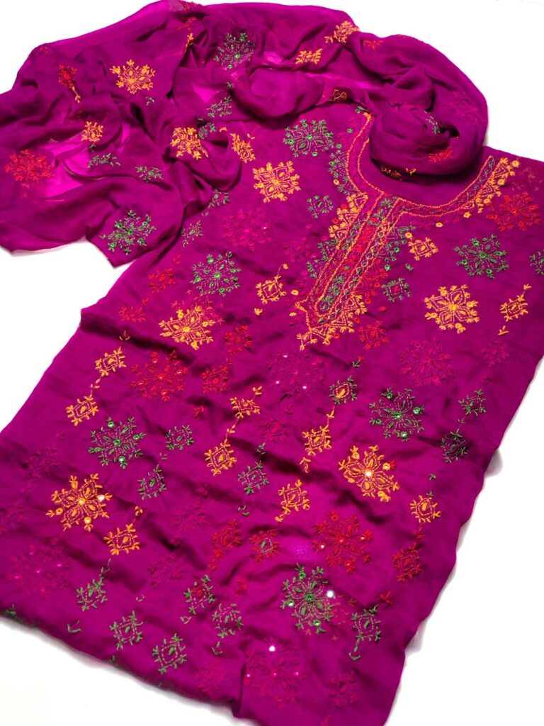 Elegant Purple Hand Embroidered Chiffon 2 Piece Suit – Festive & Party Wear for Women in Pakistan
