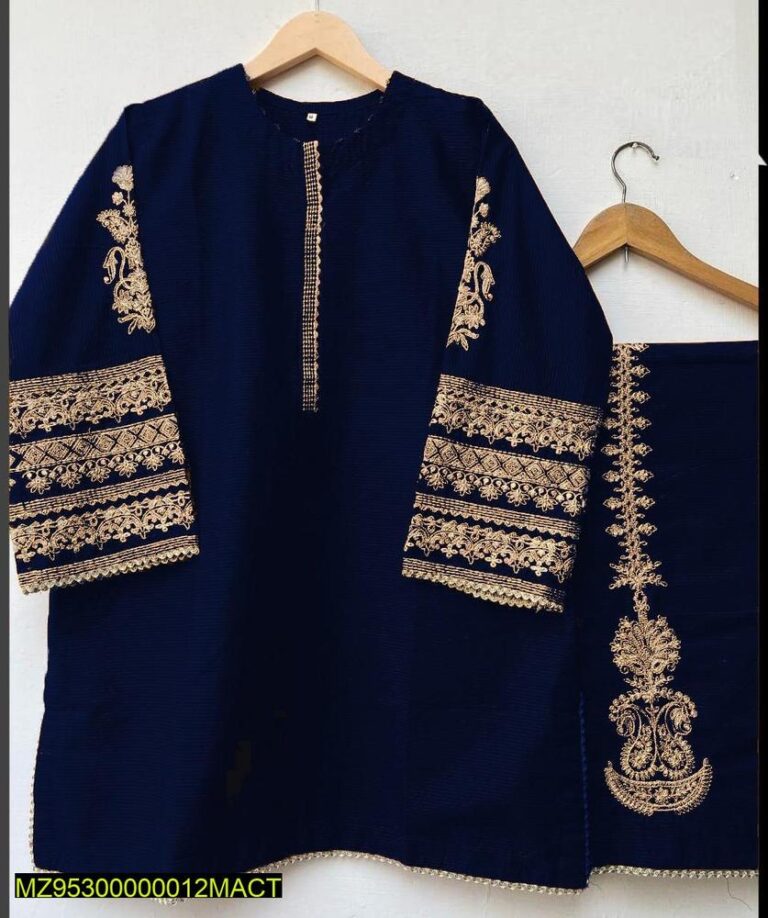Elegant Katan Silk Zari Tilla Embroidered 2 Piece Suit for Women – Stylish Semi-Formal & Festive Wear in Pakistan