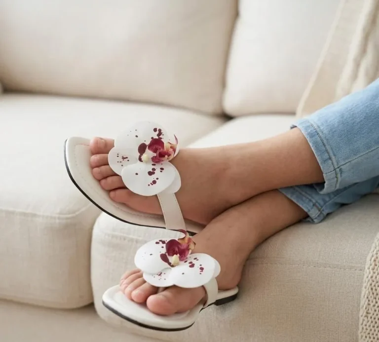 Elegant White Fancy Slippers for Women in Pakistan – Comfortable & Stylish Rexine Slippers for Daily Wear