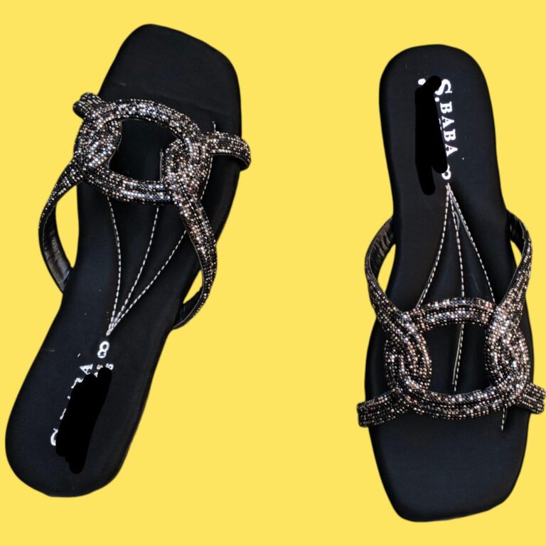 Elegant Black Satin Flats for Women – Stylish Rhinestone Formal Shoes for Weddings & Parties