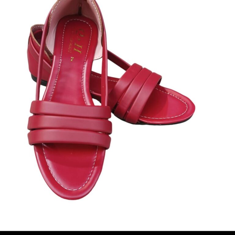 Stylish Maroon Women’s Sandals with PVC Sole – Elegant Shiny Finish for Everyday Comfort
