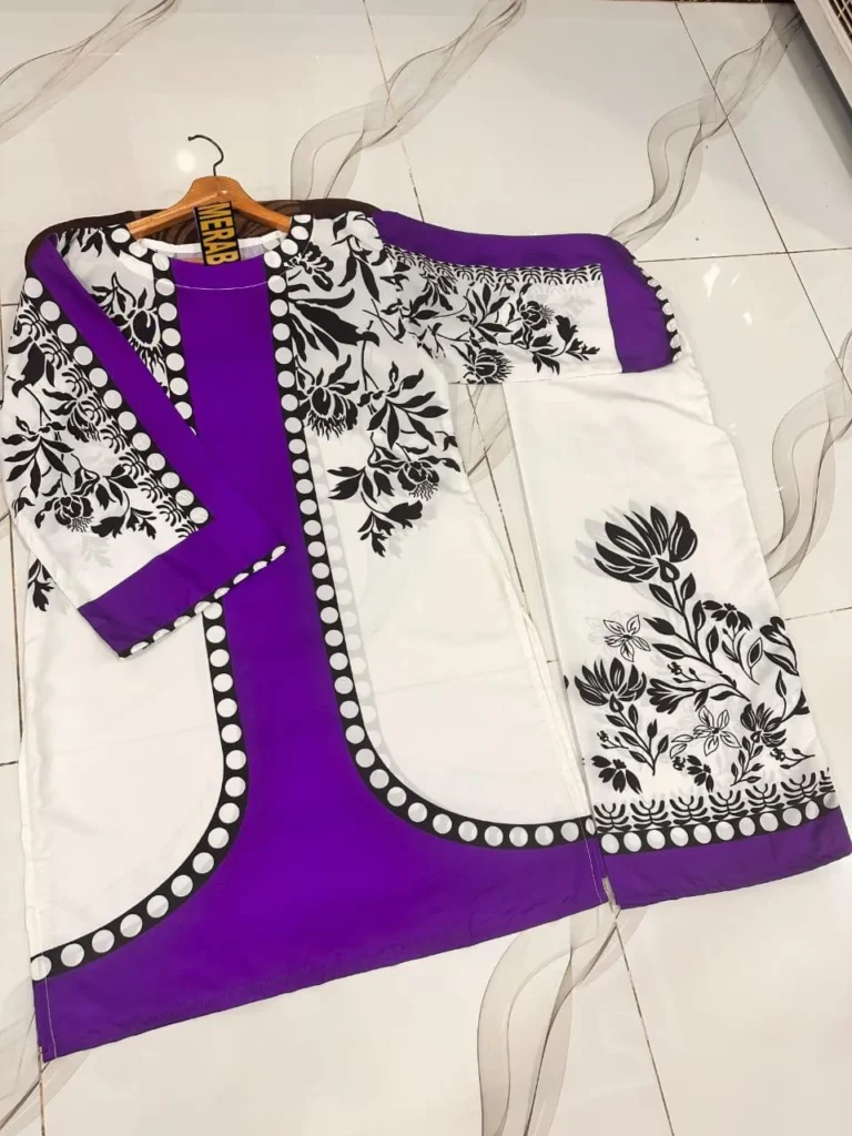 Premium Purple Printed Swiss Lawn 2 Piece Suit for Women – Stylish Casual and Summer Wear Collection