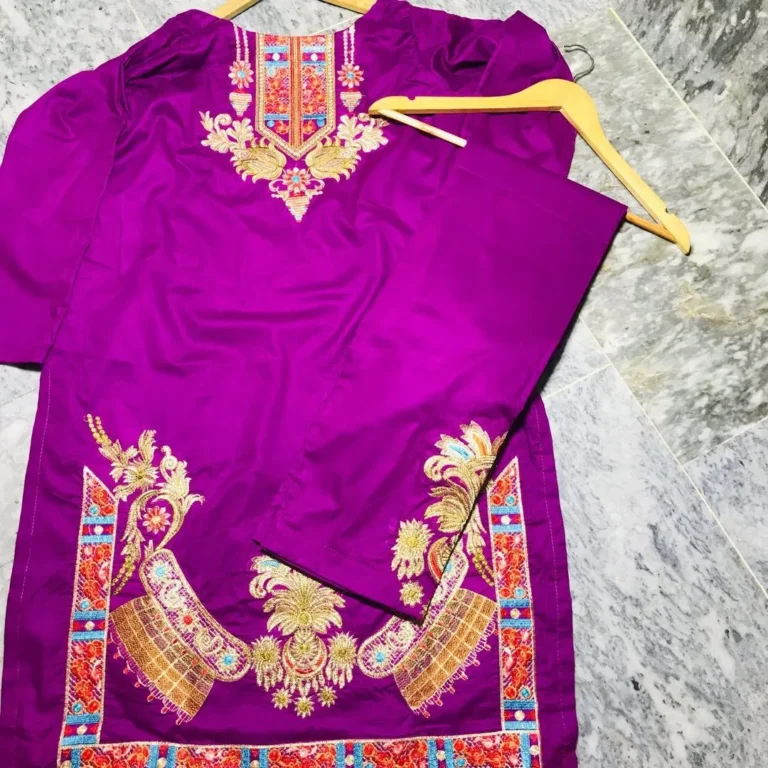Elegant Purple Embroidered Lawn 2 Piece Suit for Women – Stylish and Comfortable Everyday Fashion